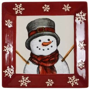 CHRISTMAS PLATE St Nicholas Square Yuletide Square Salad Plate 8.5" (2)
